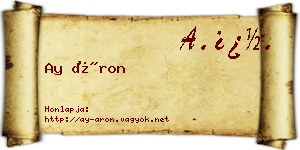 Ay Áron névjegykártya