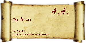 Ay Áron névjegykártya